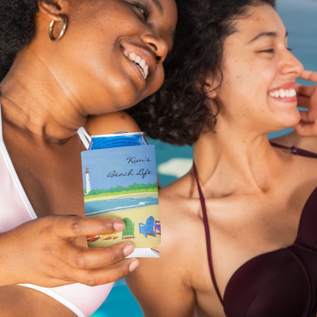 Beach Life Personalized Can Cooler (Creator Uploaded)