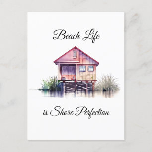 Beach Life Pun Just Saying Hi Personalized Postcard