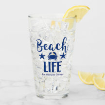 Beach LIFE  Quote Nautical Coastal Summer Blue