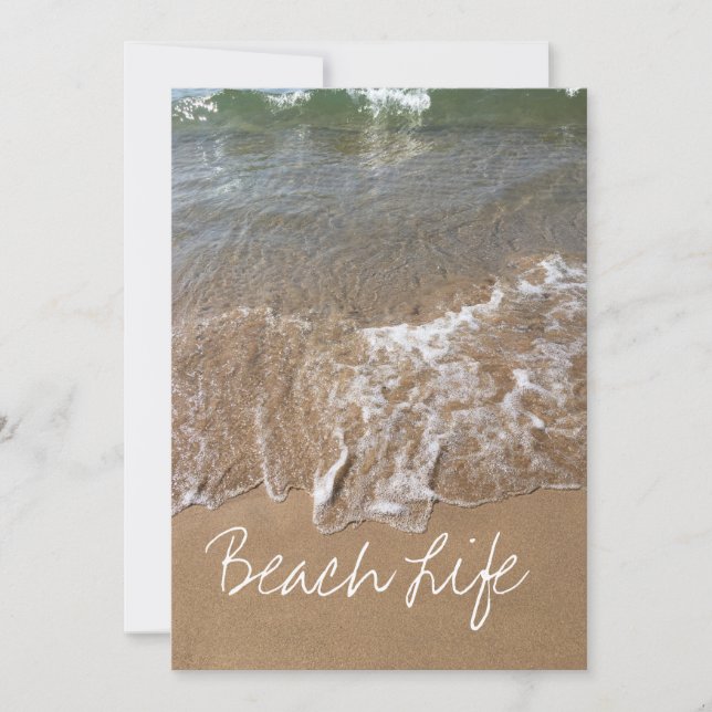 Beach Life Quote Waves Ocean Sandy Water Shore Holiday Card (Front)