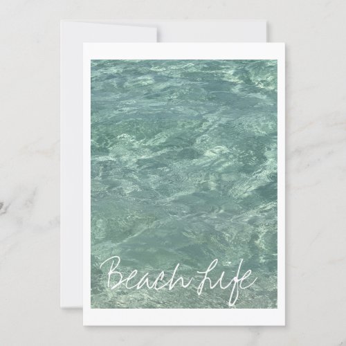 Beach Life Quotes Waves Ocean Clear Teal Water Holiday Card