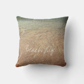 Beach Life Quotes Waves Ocean Sandy Clear Water Outdoor Pillow (Back)