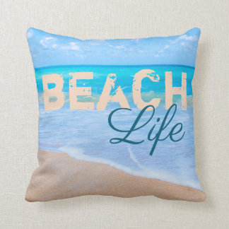 Beach Life Sea Aqua Ocean Island Paradise Photo Throw Pillow
