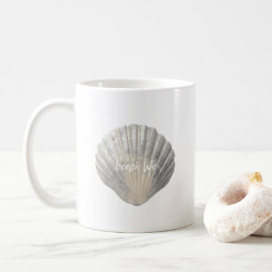 Beach Life Shell Typography Coffee Mug