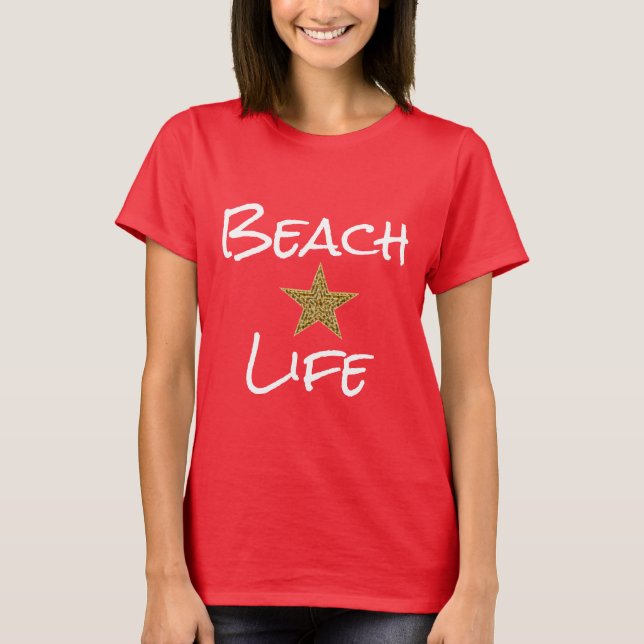 Beach Life Star Hoodie Dress T-Shirt (Front)