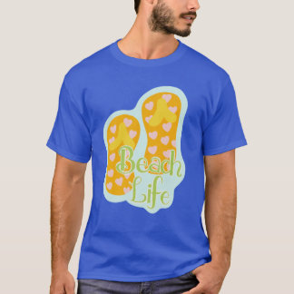 Beach Life Summer Flip Flops Aesthetic Sticker boy T-Shirt