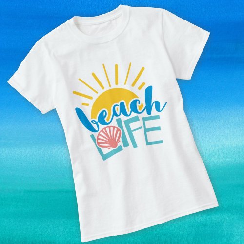 Beach Life Sunshine Seashell Cute Vacation Summer T_Shirt