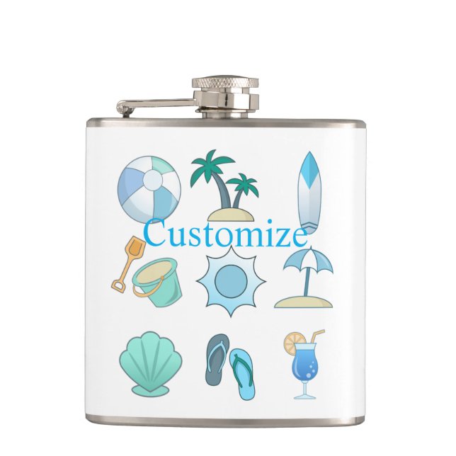 Beach Life Things Thunder_Cove  Flask (Front)