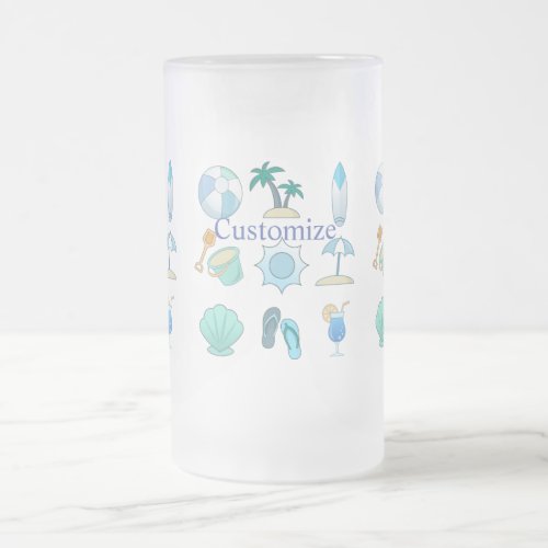 Beach Life Things Thunder_Cove  Frosted Glass Beer Mug