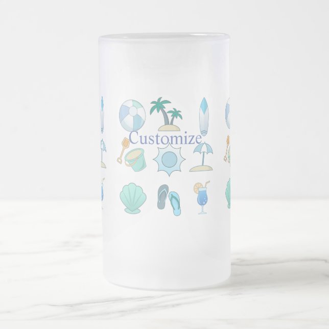 Beach Life Things Thunder_Cove  Frosted Glass Beer Mug (Center)