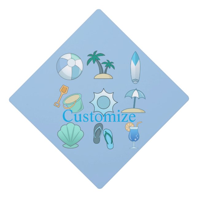 Beach Life Things Thunder_Cove Graduation Cap Topper (Front)
