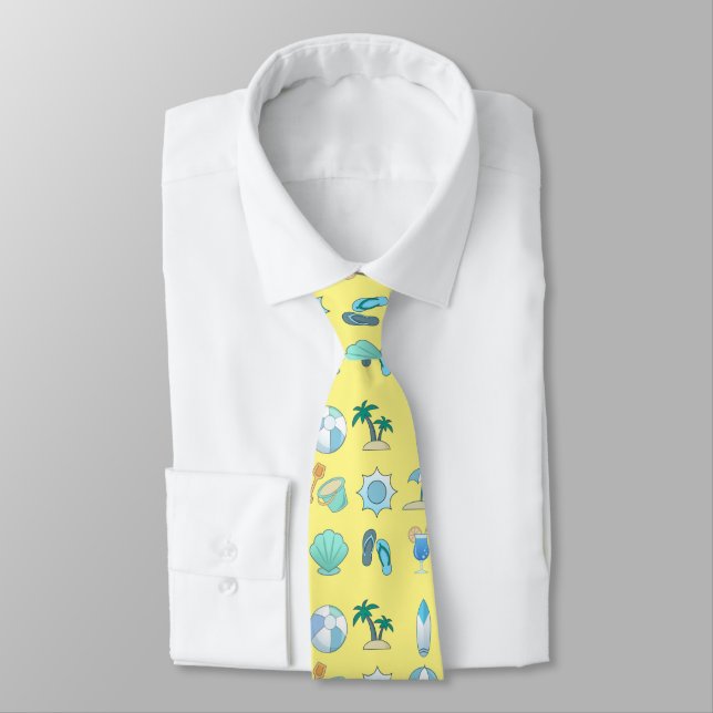 Beach Life Things Thunder_Cove  Neck Tie (Tied)