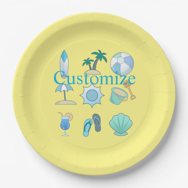 Beach Life Things Thunder_Cove  Paper Plates (Front)