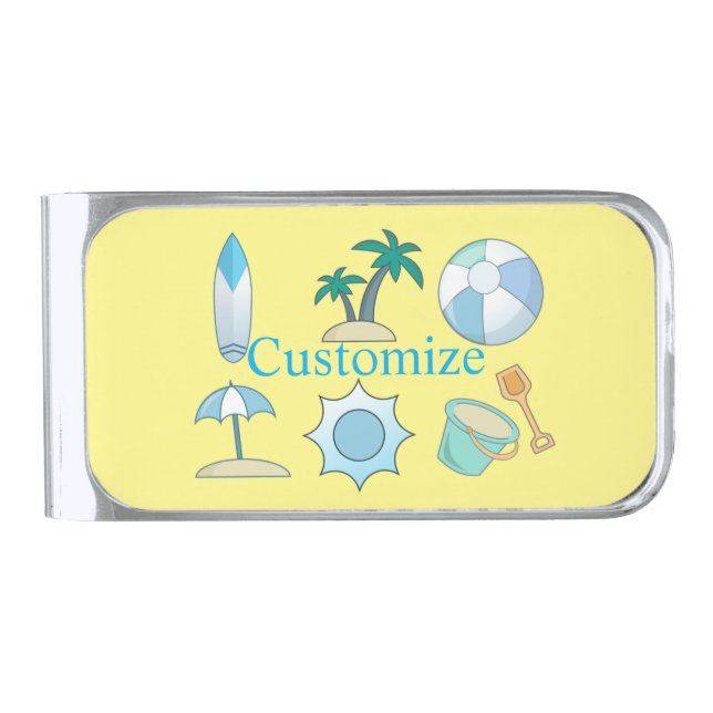 Beach Life Things Thunder_Cove  Silver Finish Money Clip (Front)