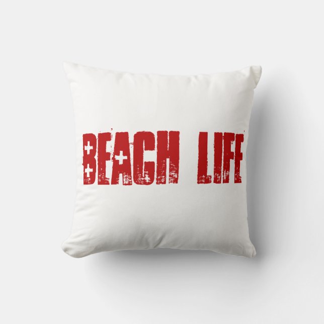 Beach Life Throw Pillow (Front)