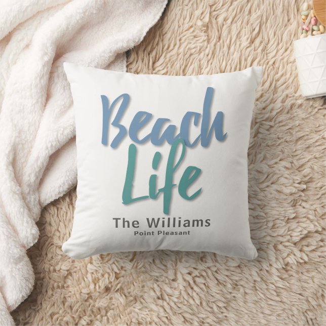 Beach Life Throw Pillow (Blanket)