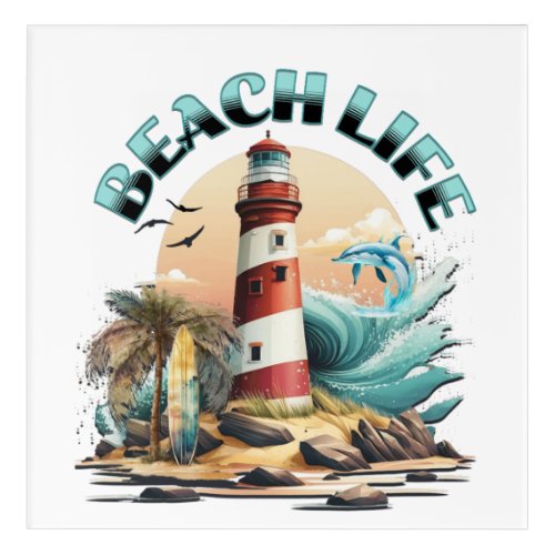 Beach Life  Tropical Lighthouse Art