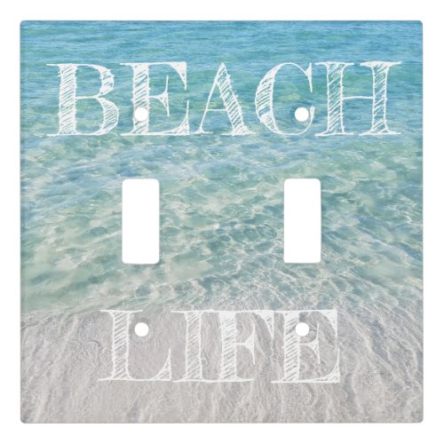 Beach Life Tropical Sandy Beach Turquoise Blue Light Switch Cover