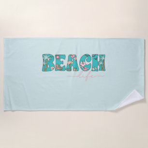 Beach Life Tropical Summer Customized Towel