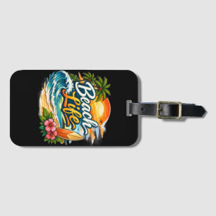 Beach Life – Tropical Sunset Surf Luggage Tag
