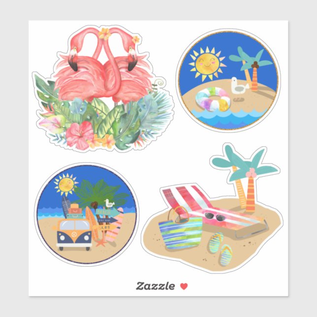 Beach Life Tropical Vacation Sticker (Sheet)