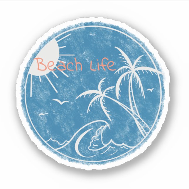 Beach Life Vinyl Cut Sticker (Front)