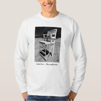 Beach Lifeguard Chair Black and White Photo TShirt
