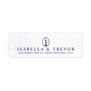 Beach Lighthouse   Nautical Themed Return Address Label