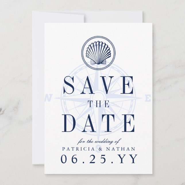 Beach Lighthouse | Save the Date Invitation (Front)