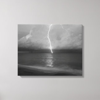 Beach Lightning Canvas Print