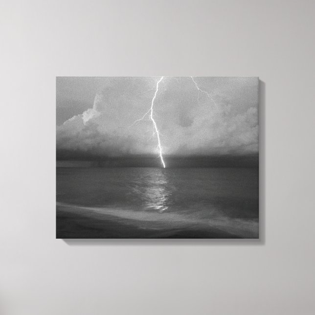 Beach Lightning Canvas Print (Front)