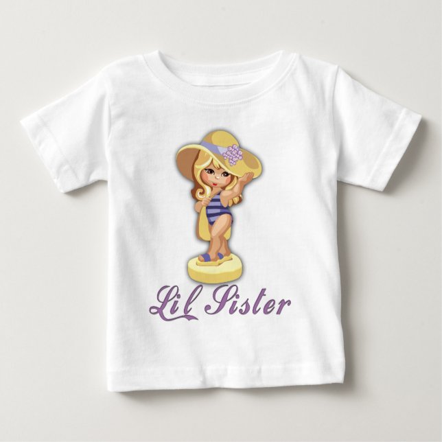 Beach Little Sister Baby T-Shirt (Front)
