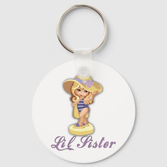 Beach Little Sister Keychain (Front)