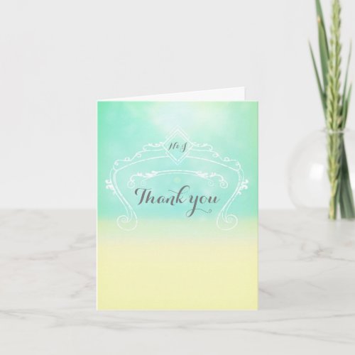 Beach Look Elegant Vintage Wedding Thank You Card