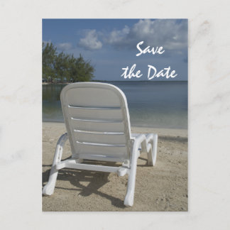 Beach Lounge Chair Wedding Save the Date Announcement Postcard