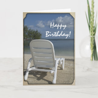 Beach Lounge Happy Birthday Card