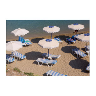 Beach Lounge   Rhodes, Dodecanese Islands, Greece Acrylic Print
