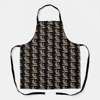 Beach Lounging Skeleton Halloween Apron
