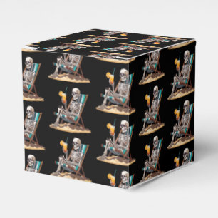 Beach Lounging Skeleton Halloween Favor Boxes