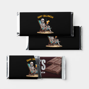 Beach Lounging Skeleton Halloween Hershey Bar Favors