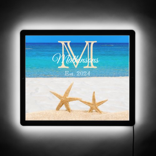Beach Love 2 Starfish in Sand LED Sign
