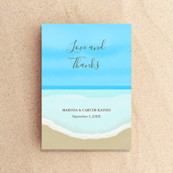 Beach Love And Thanks Wedding Thank You by henishouseofpaper at Zazzle