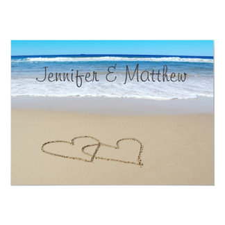 Beach Love Hearts wedding invitation