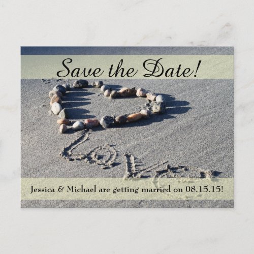 Beach Love Save the Date Postcard