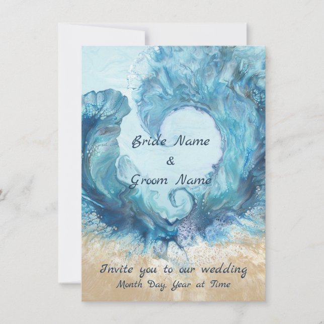 Beach Love Wedding Invitation (Front)