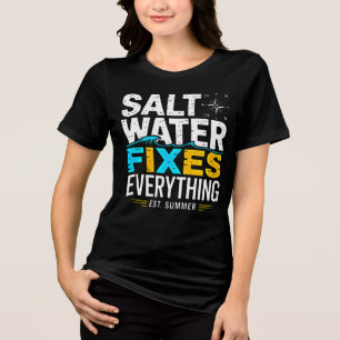 Beach Lover Apparel: Saltwater Fixes Everything  Tri-Blend Shirt