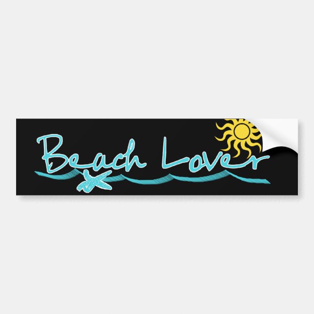 Beach Lover Bumper Sticker (Front)