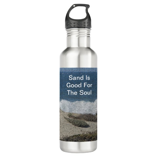 Beach Lover Coastal Landscape Ocean Beachcomber Stainless Steel Water Bottle (Front)