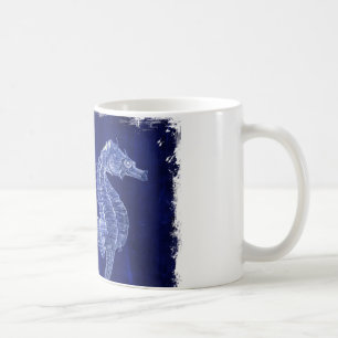 beach lover coastal ocean blue seahorses coffee mug