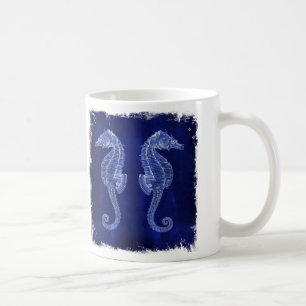 beach lover coastal ocean blue seahorses coffee mug